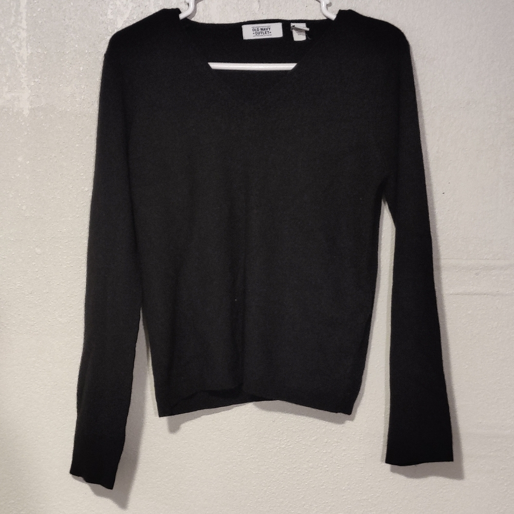 EUC V-Neck Black Sweater Size L